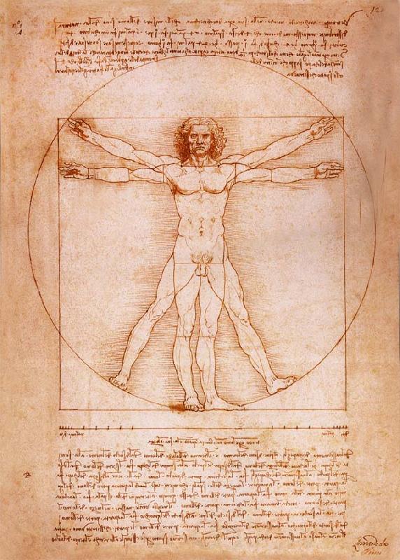 LEONARDO da Vinci Rule fur the proportion of the human figure Spain oil painting art